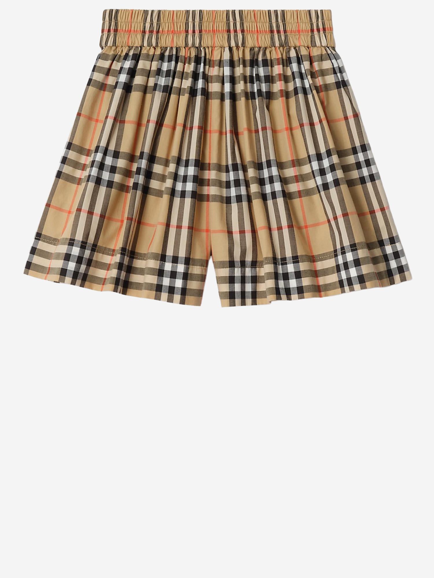 PANTALONI CORTI IN COTONE CON MOTIVO CHECK 8117159 SANDIPCHECK BURBERRY KIDS 