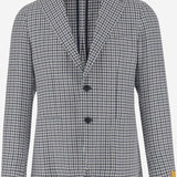 GIACCA MONOPETTO IN MISTO LINO CON MOTIVO CHECK 1SMC22K 340303EI887 TAGLIATORE 