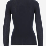 MAGLIA IN CASHMERE E SETA A COSTE W25613 0350 SASUPHI 