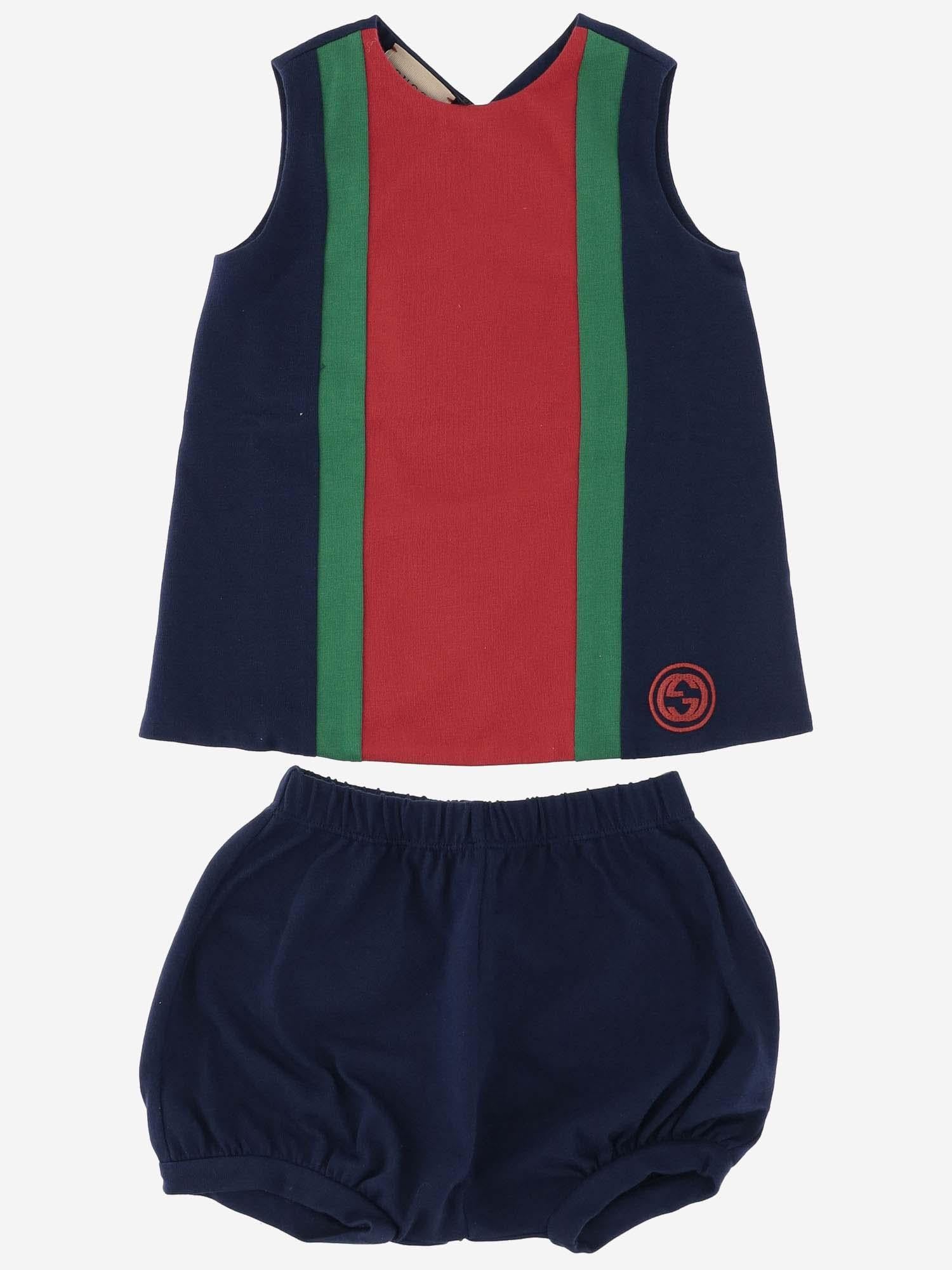 SET DA DUE PEZZI JERSEY IN COTONE 766602 XJF4Q4681 GUCCI KIDS 