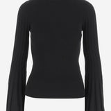 MAGLIA A COLLO ALTO CON MANICHE SVASATE A544M169A N0990 BLUMARINE 