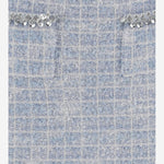 MInigonna in misto viscosa con tasche SS25014SKBL BLUE SELF PORTRAIT 