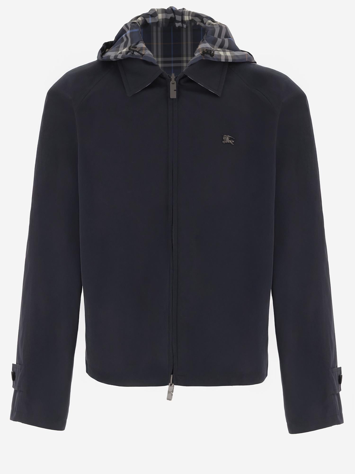 GIACCA REVERSIBILE IN COTONE CHECK 8118012 SILHOUETTEBLUE BURBERRY 