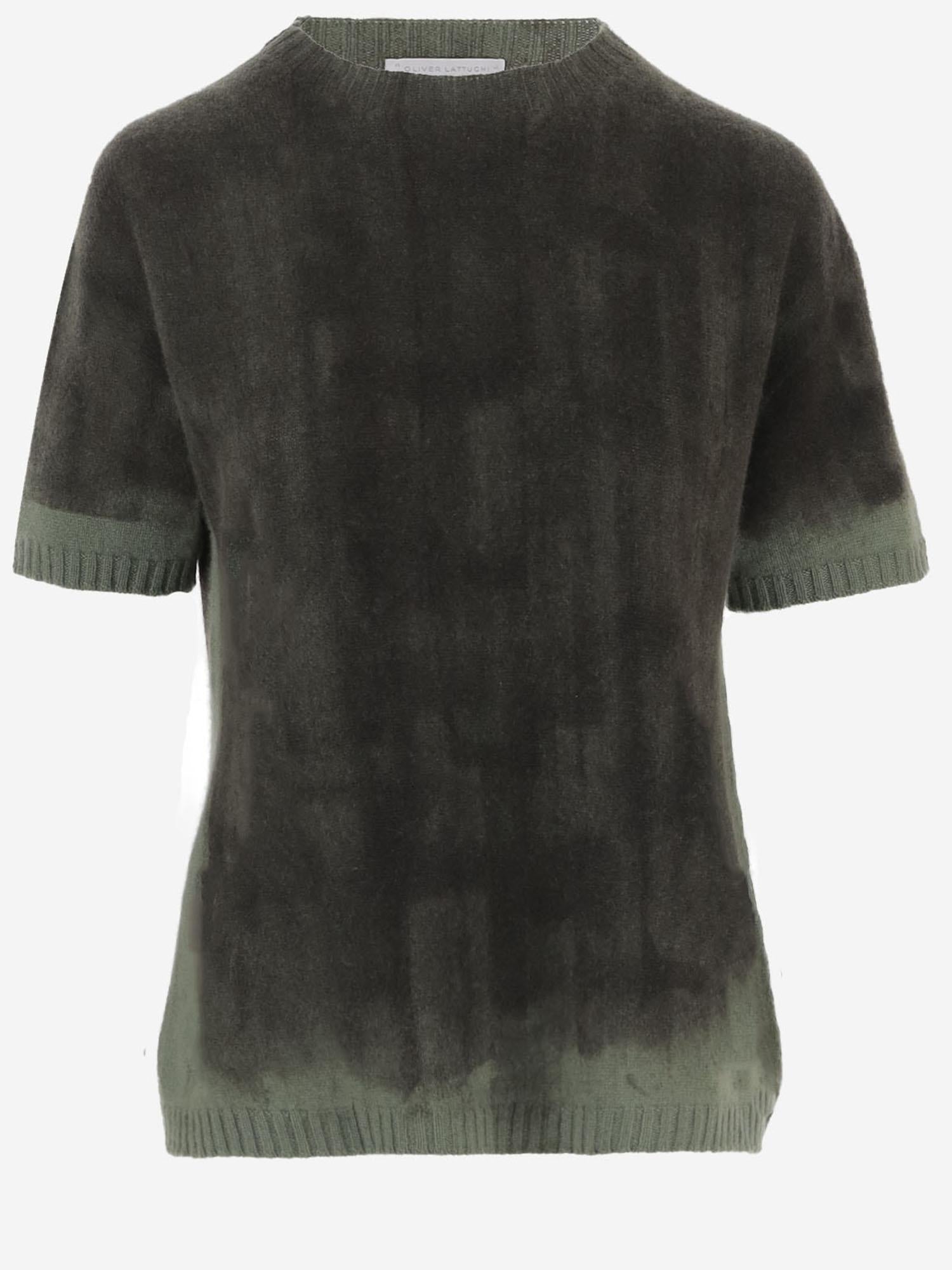 T-SHIRT IN CASHMERE CON EFFETTO SFUMATO D301AE HARPER OLIVER LATTUGHI 