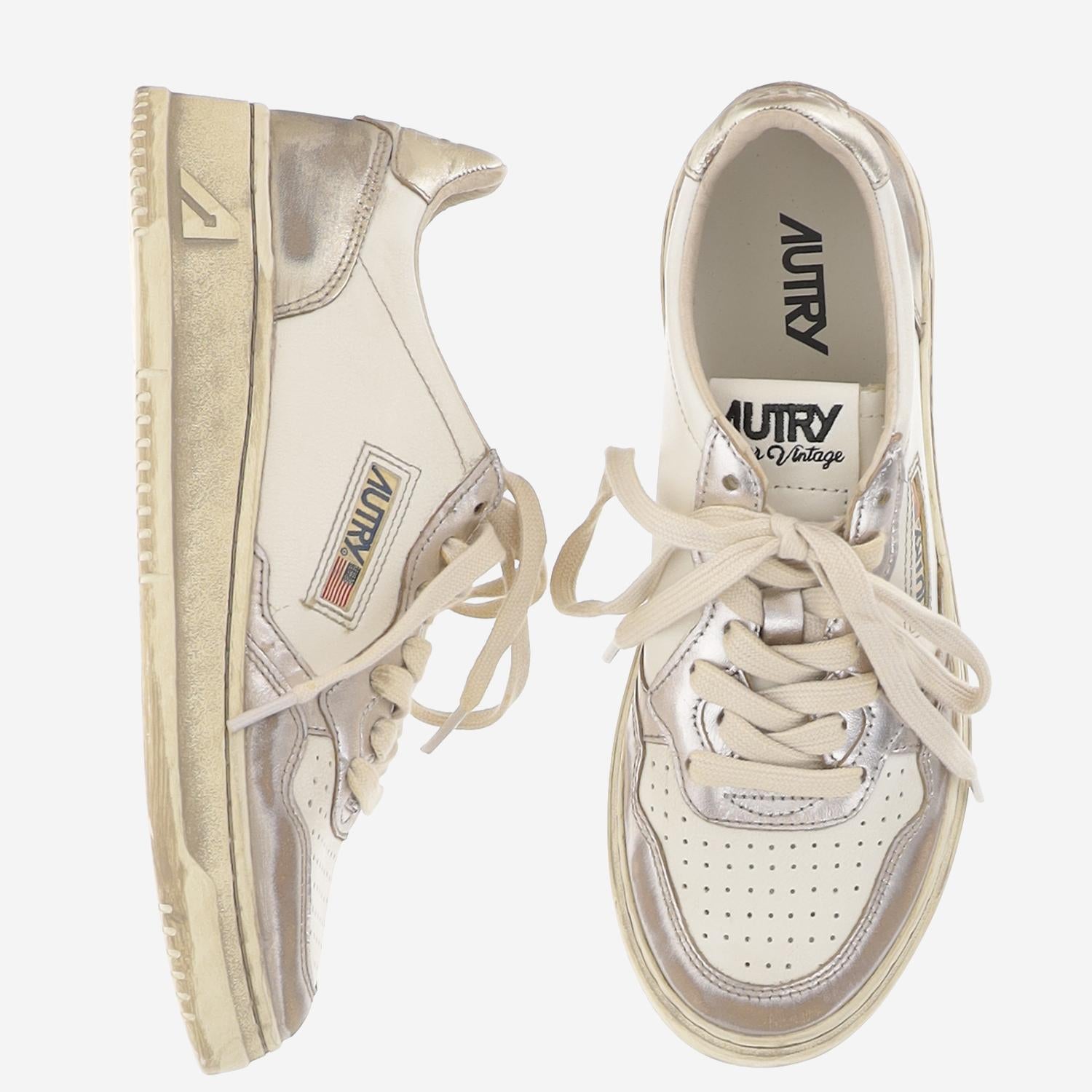 SNEAKERS MEDALIST LOW SUPER VINTAGE AVLWMT10 METALLEATSILVPLAT AUTRY 