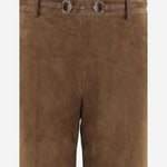 PANTALONI IN SUEDE CON MORSETTO 815074 XNA6B2234 GUCCI 