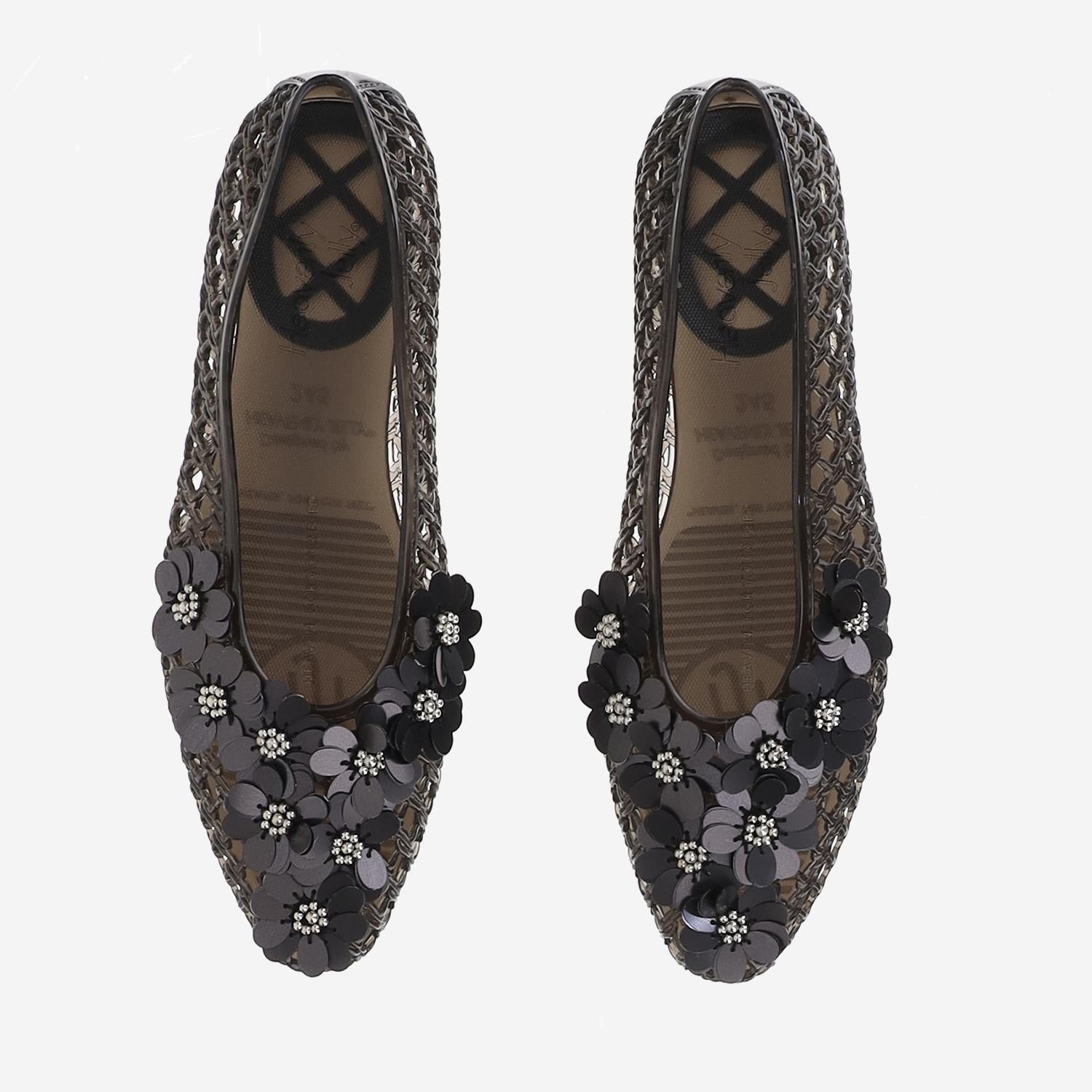 BALLERINE TRASPARENTI CON DECORAZIONE HJ25PSALST05BK01 BLACK HEAVENLY JELLY 