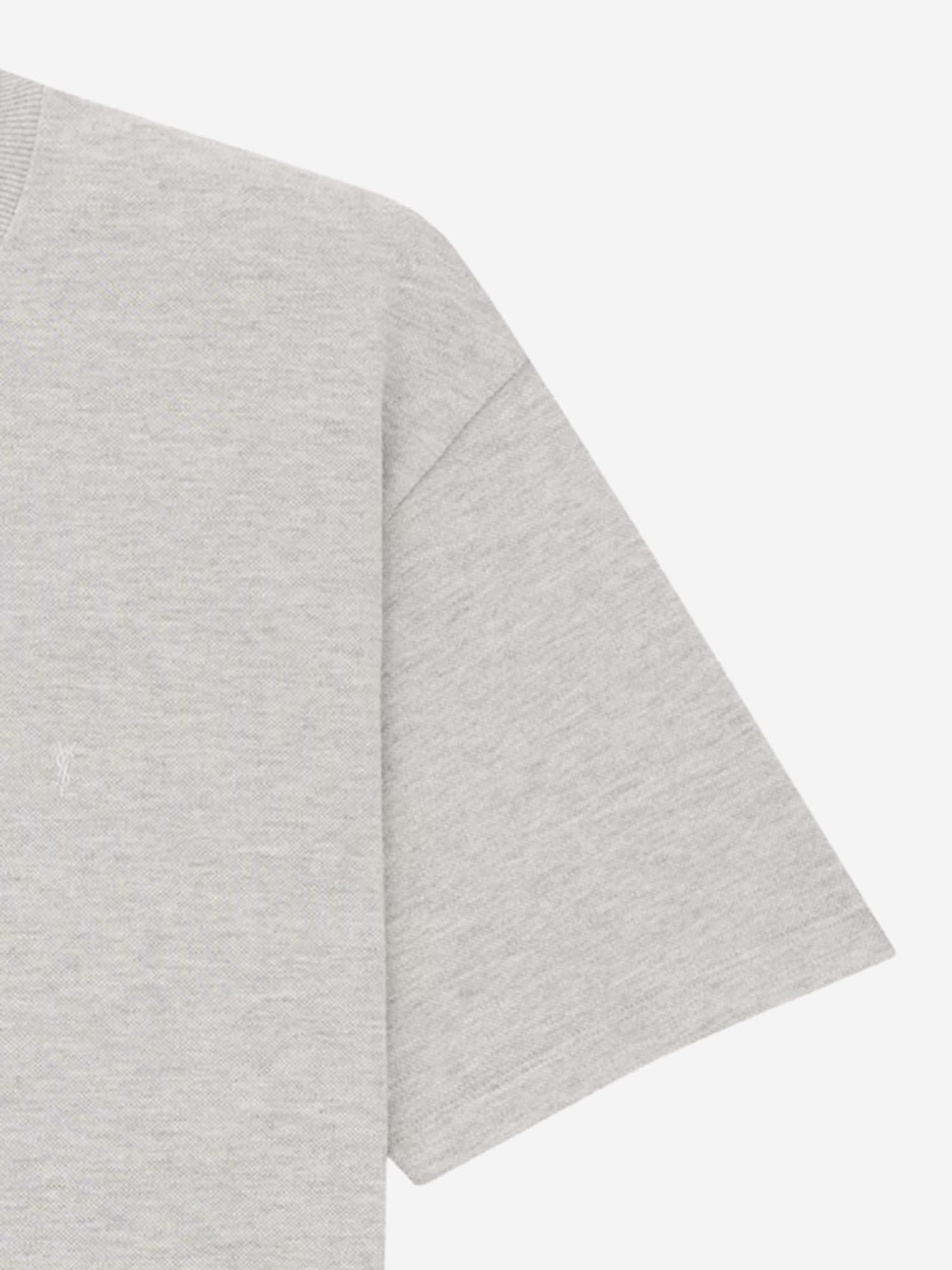T-SHIRT IN PIQUET DI COTONE CON LOGO 832941 Y37HC1403 SAINT LAURENT 