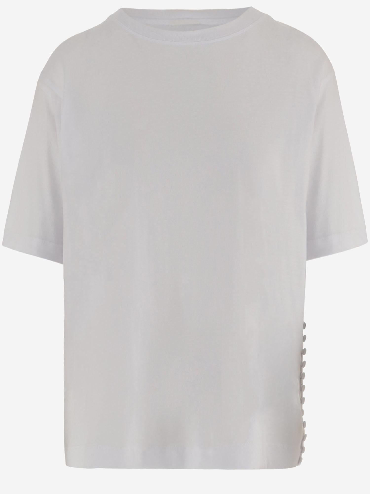 T-SHIRT IN COTONE CON BOTTONI DECORATIVI 011114 2603001 DRIES VAN NOTEN 