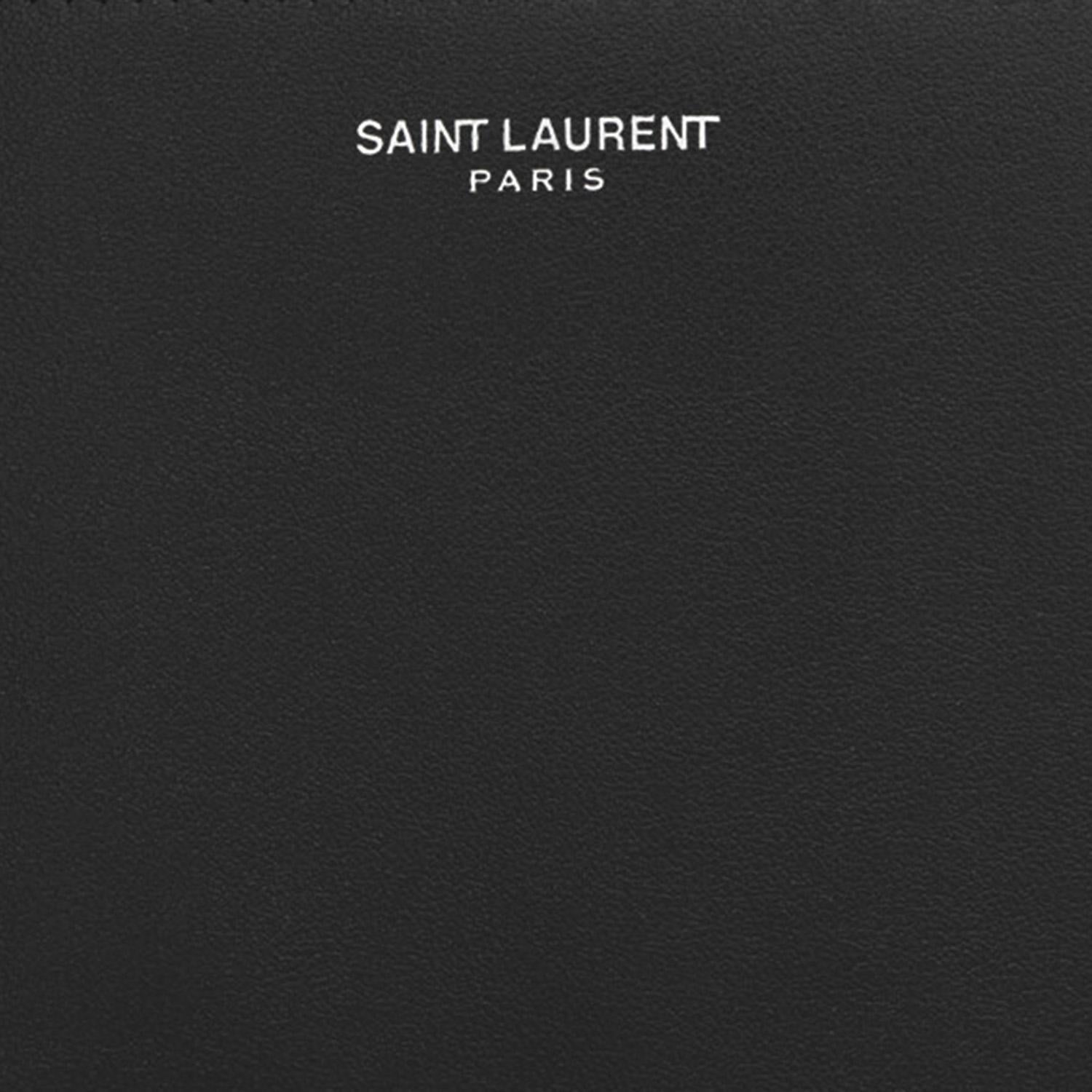 PORTAFOGLIO IN PELLE CON LOGO 396307 0U90N1000 SAINT LAURENT 