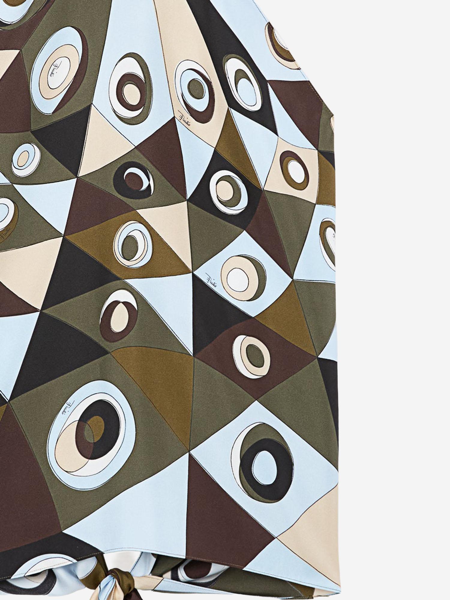 TOP IN SETA CON COLLO IN STAMPA OCCHI 6HRM426H721 048 EMILIO PUCCI 