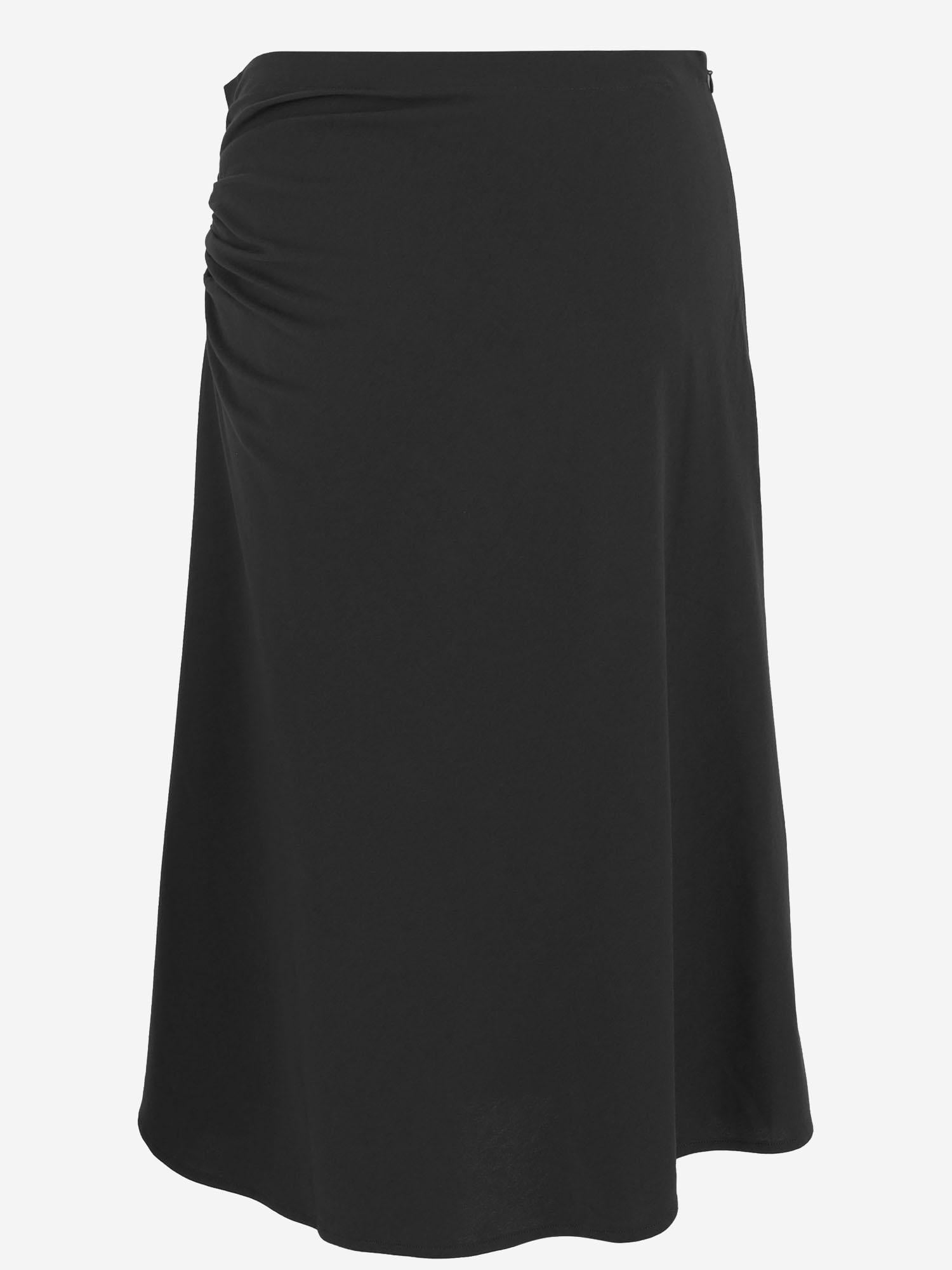 GONNA HEVIRA IN COTONE CON DRAPPEGGIO LATERALE 011116 2603900 DRIES VAN NOTEN 