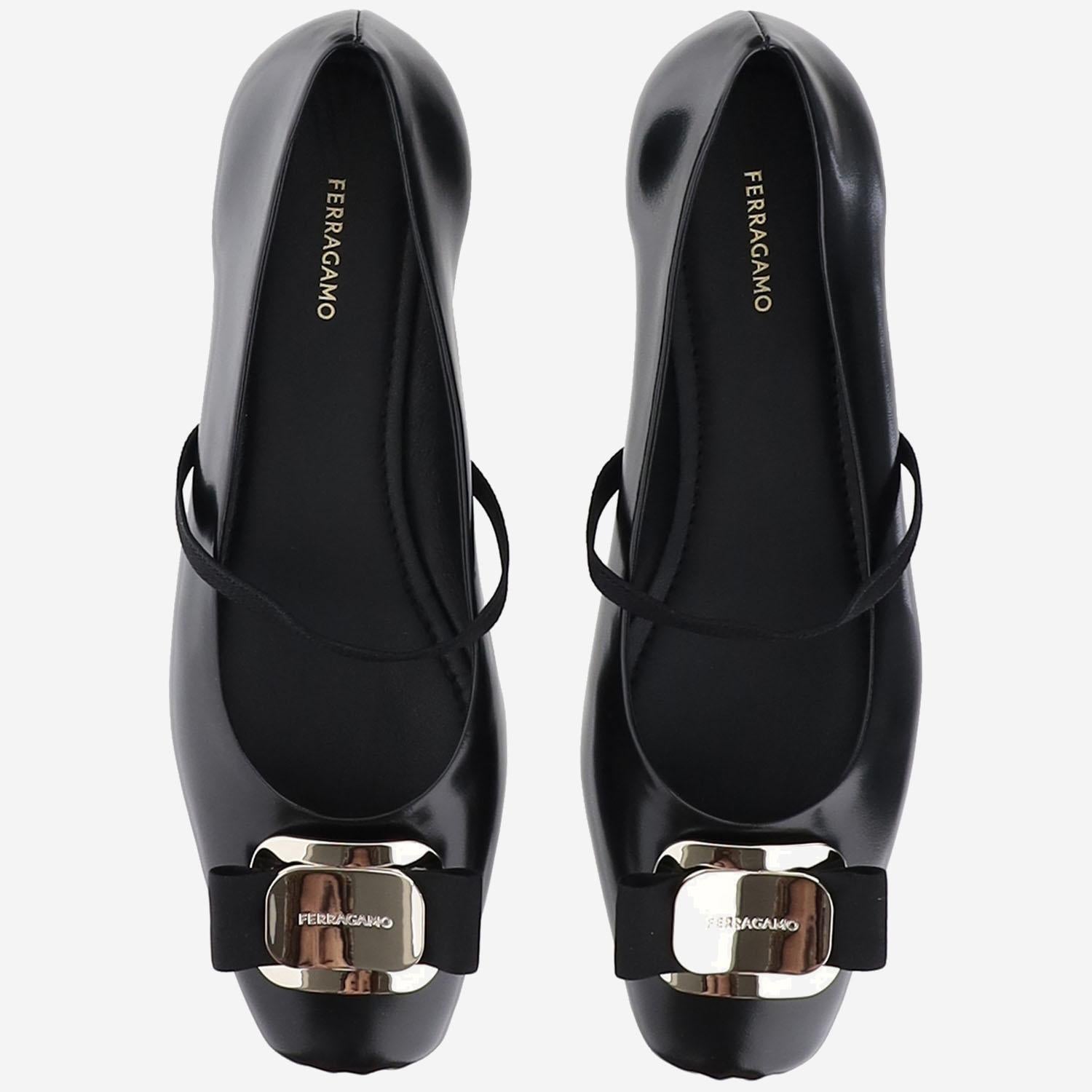 BALLERINE NEW VARA PLATE ZINA 005NERONERONERO SALVATORE FERRAGAMO 