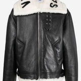 GIACCA IN PELLE CON LOGO UE54JA140B BLACK VETEMENTS 