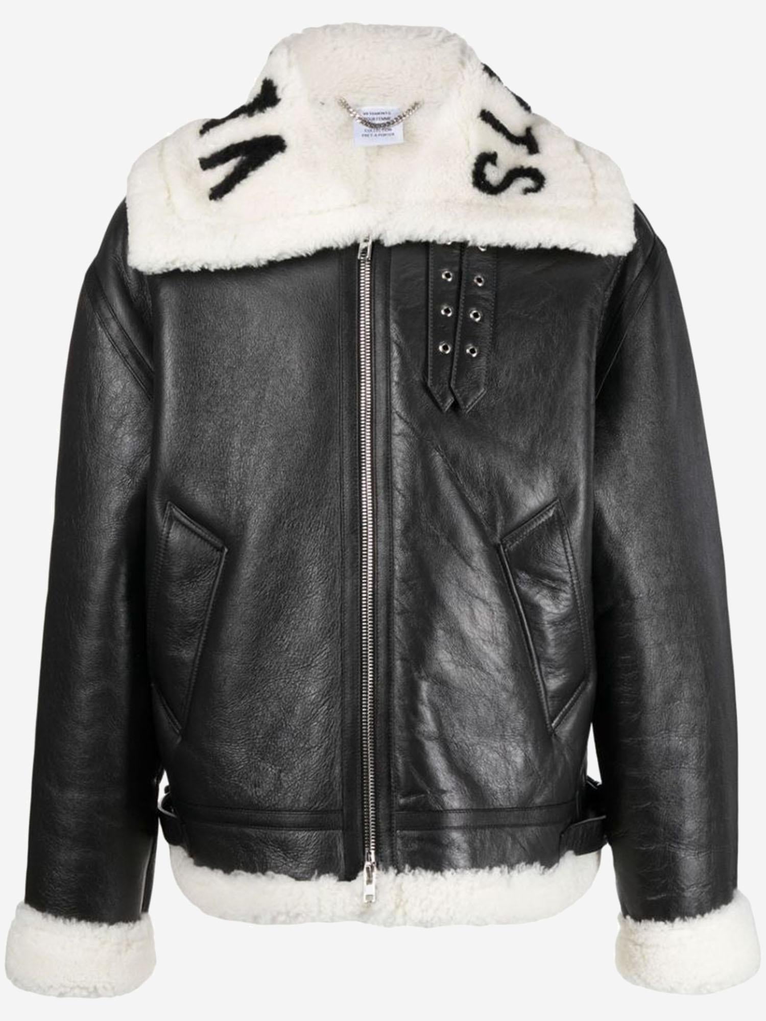 GIACCA IN PELLE CON LOGO UE54JA140B BLACK VETEMENTS 