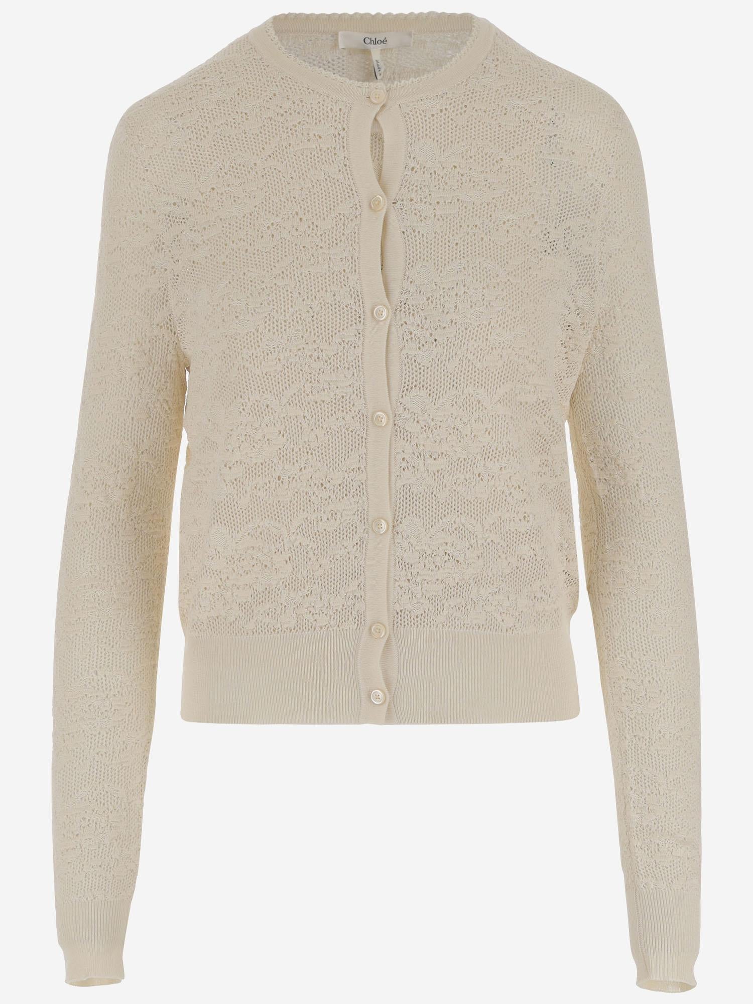 TWIN SET IN MAGLIA DI COTONE E SETA CH25AMX01580 107 CHLOE 