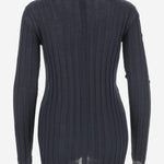 MAGLIA IN LANA E SETA A COSTE 6252K21070 MIDNIGHT CARVEN 