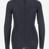 MAGLIA IN LANA E SETA A COSTE 6252K21070 MIDNIGHT CARVEN 