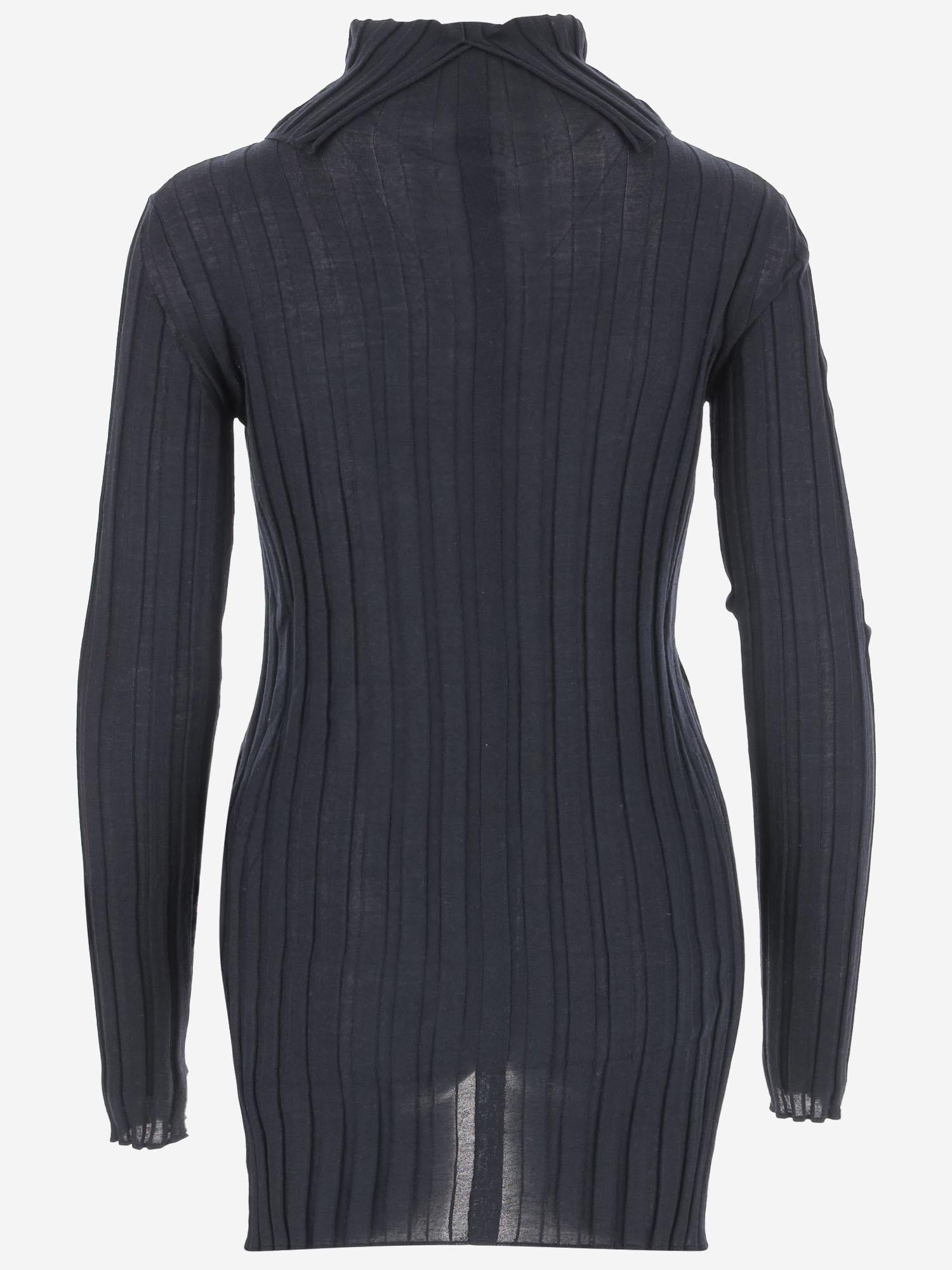 MAGLIA IN LANA E SETA A COSTE 6252K21070 MIDNIGHT CARVEN 