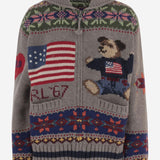 MAGLIONE IN LANA CON STAMPA POLO BEAR E MOTIVO GEOMETRICO 211972140 001 POLO RALPH LAUREN 