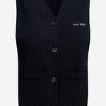 GILET IN CASHMERE CON LOGO MMV380 19RLF0008 MIU MIU 
