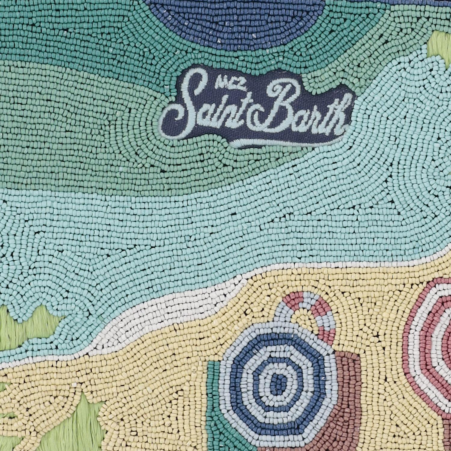 POCHETTE IN COTONE CON MOTIVO SPIAGGIA IN PERLINE POU0002 00879L MC2 SAINT BARTH 