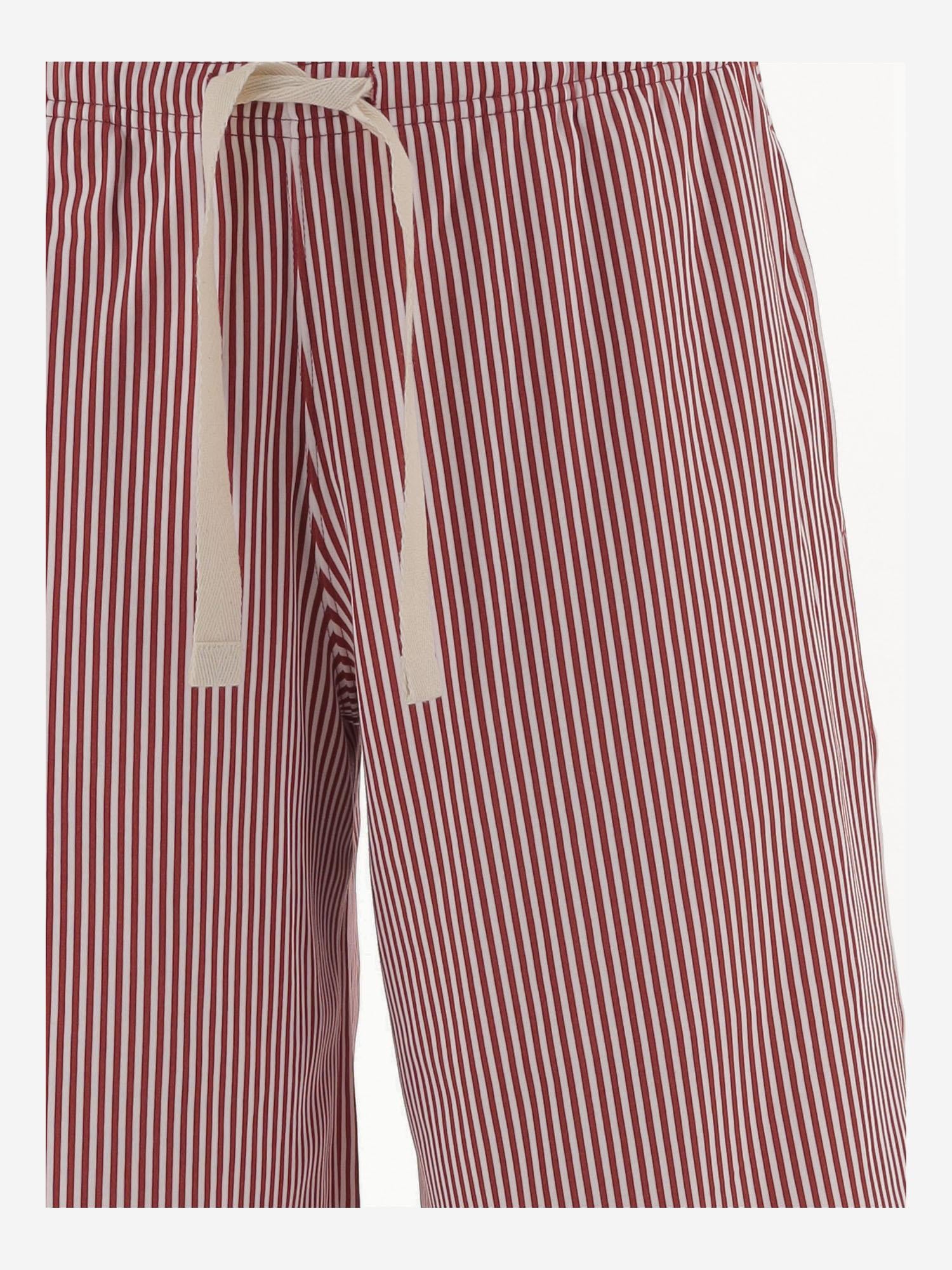 PANTALONI CORTI IN COTONE CON MOTIVO A RIGHE SOW00616AJ00286 4LR JACQUEMUS 