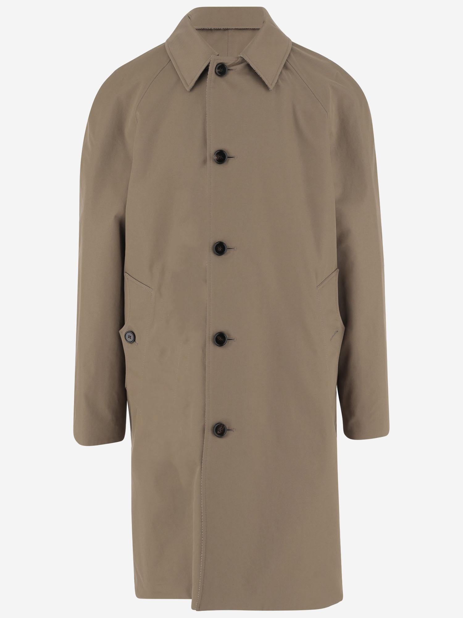 CAPPOTTO REVERSIBILE IN COTONE A SPINA DI PESCE 8117693 CLAY BROWN BURBERRY 