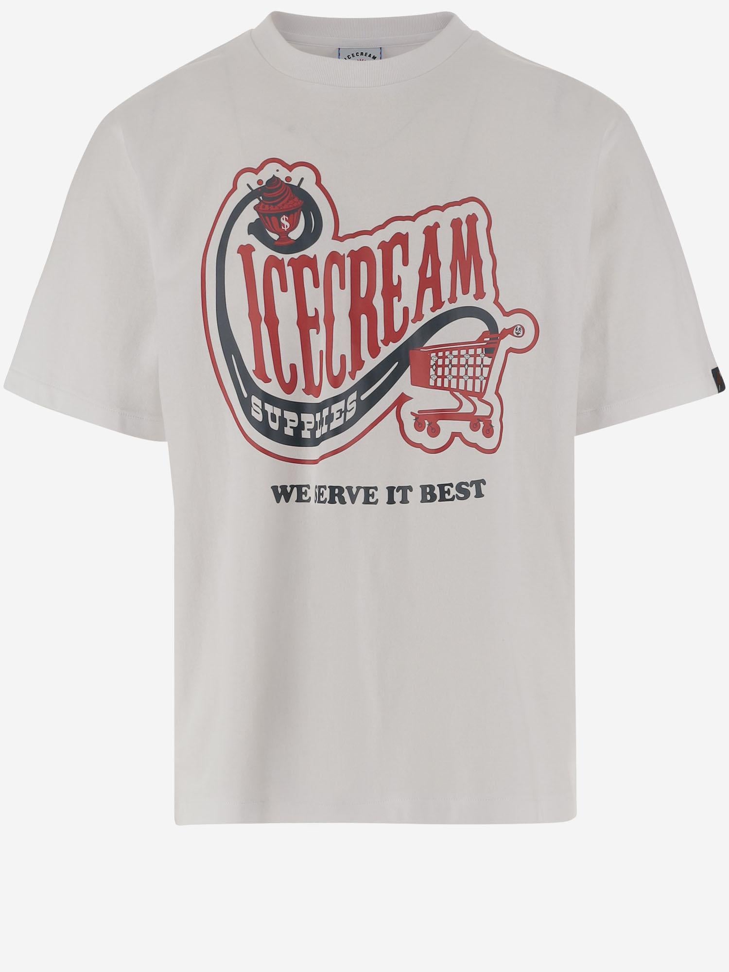 T-SHIRT IN COTONE CON LOGO IC25349 WHITE ICECREAM 