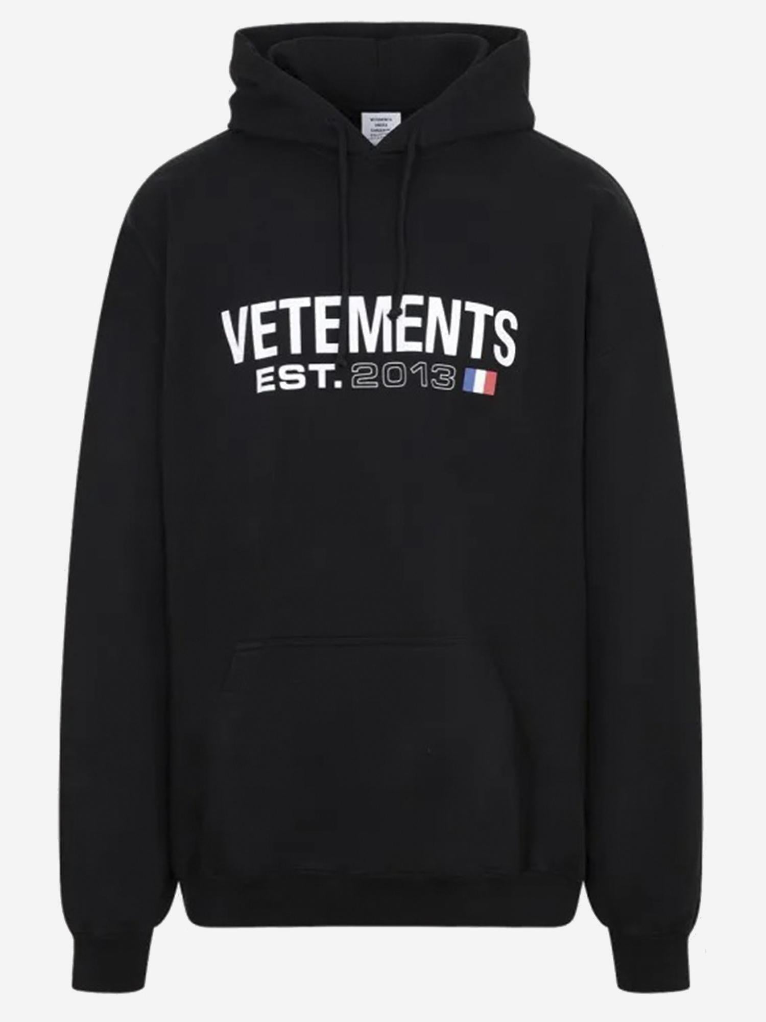 FELPA IN MISTO COTONE CON LOGO UE54HD100B BLACK VETEMENTS 