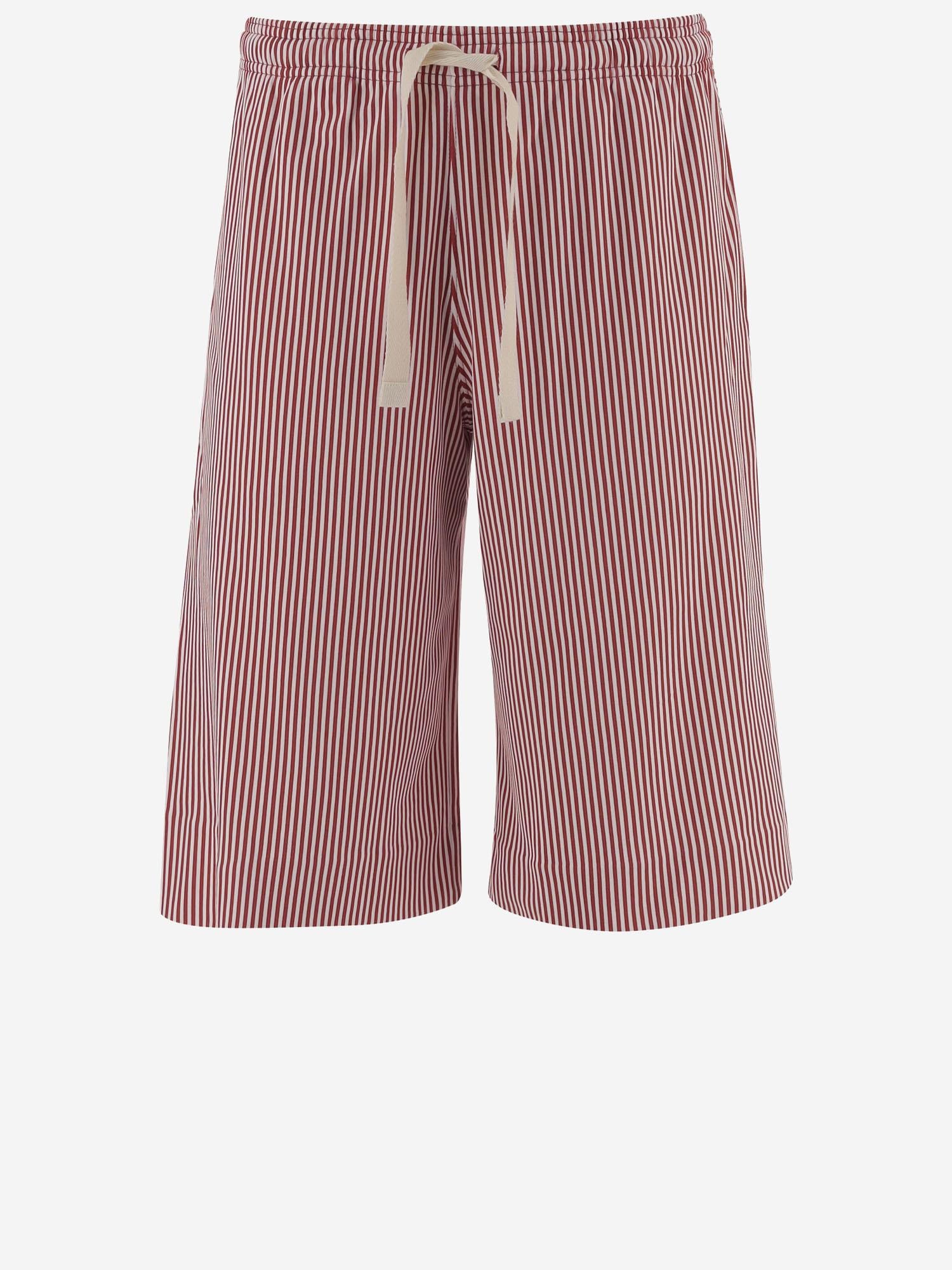 PANTALONI CORTI IN COTONE CON MOTIVO A RIGHE SOW00616AJ00286 4LR JACQUEMUS 
