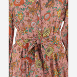 ABITO IN COTONE CON MOTIVO FLOREALE<BR/> LAURA 03PINK PEPS CANNES 