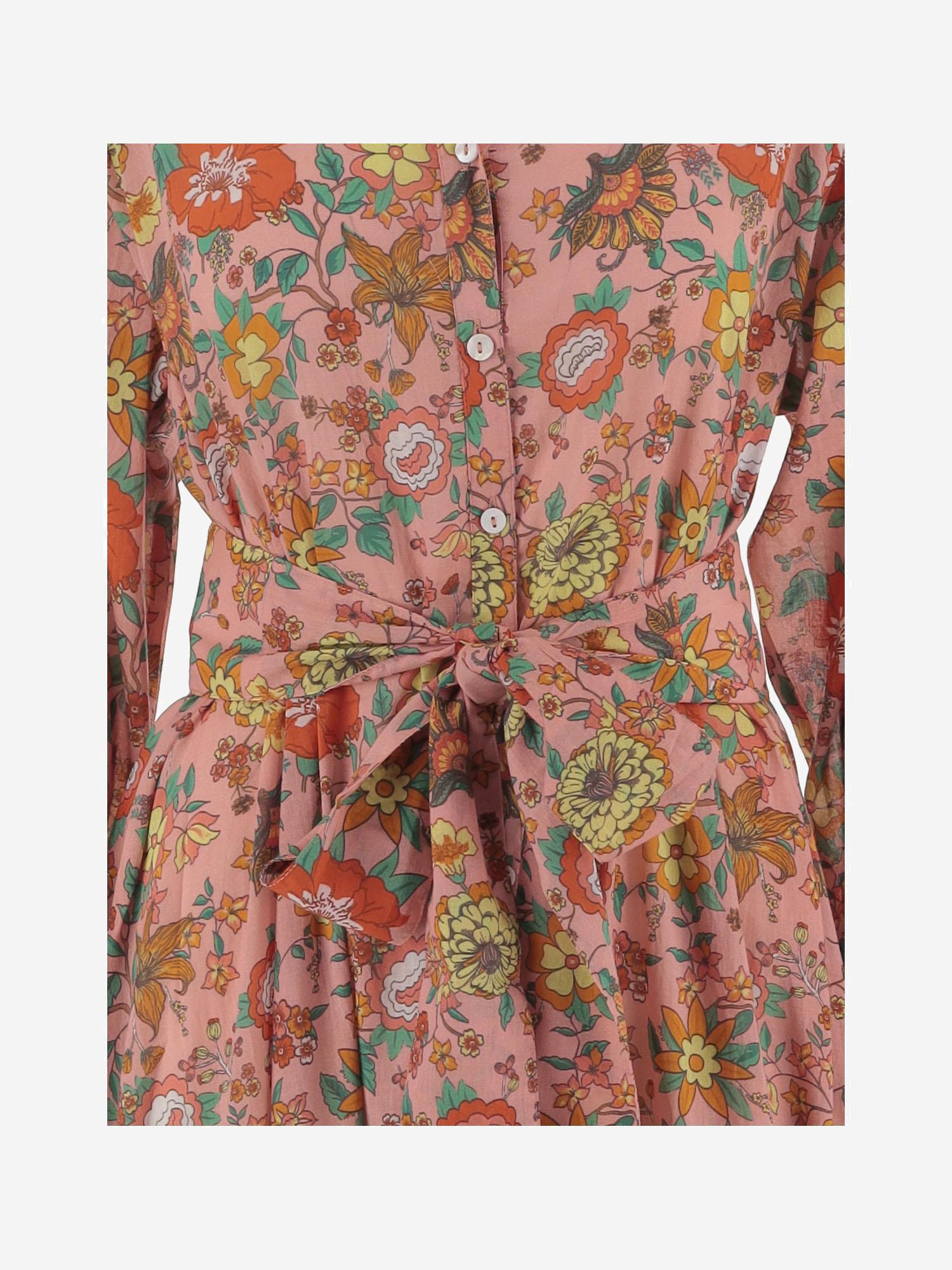 ABITO IN COTONE CON MOTIVO FLOREALE<BR/> LAURA 03PINK PEPS CANNES 