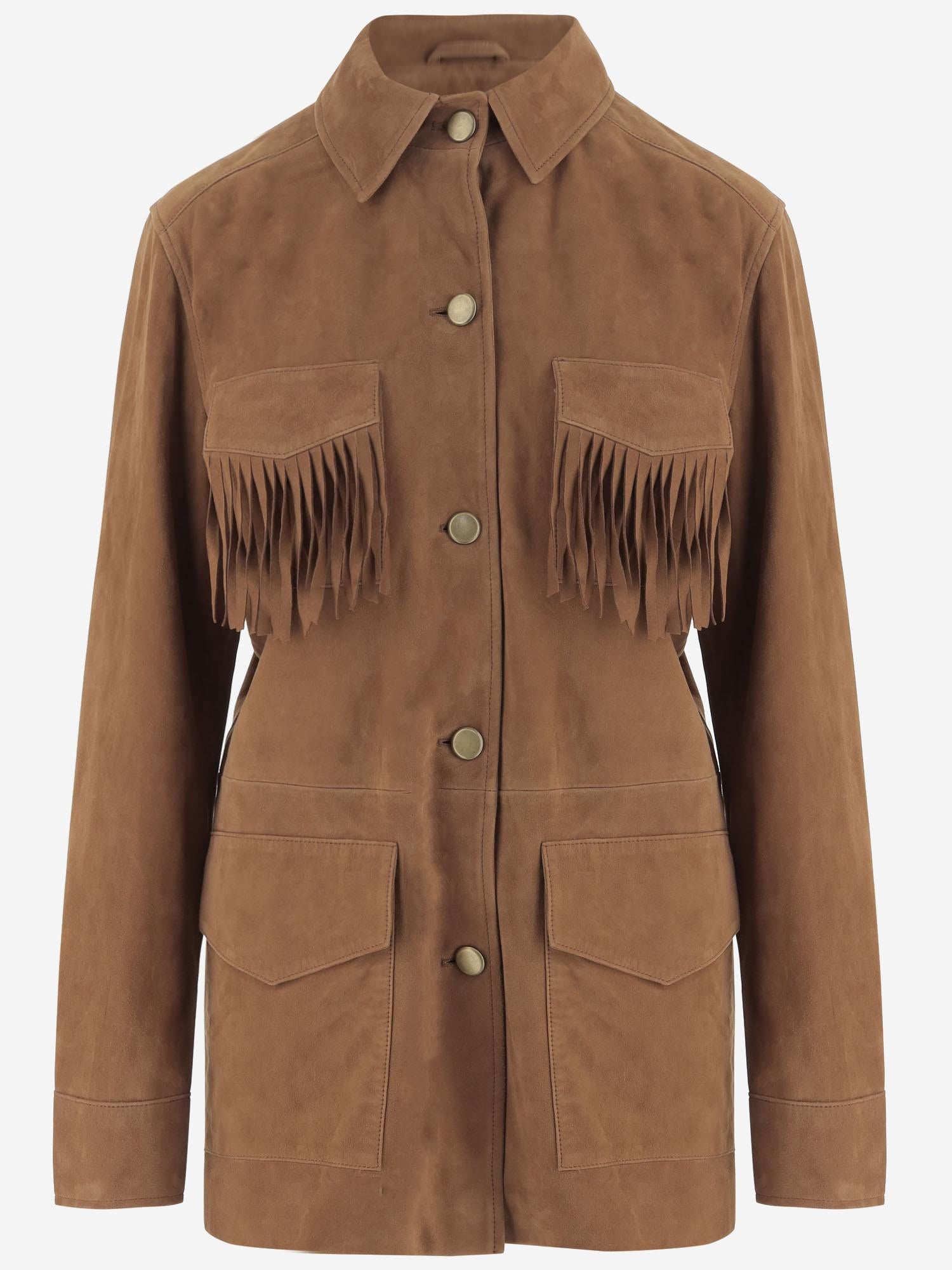 Giacca con frange in pelle scamosciata UN05 RSC375 UNCOMMON 