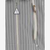 GIUBBOTTO IN COTONE A RIGHE CON CAPPUCCIO IN NYLON 1G00035 599J6S70 MONCLER 