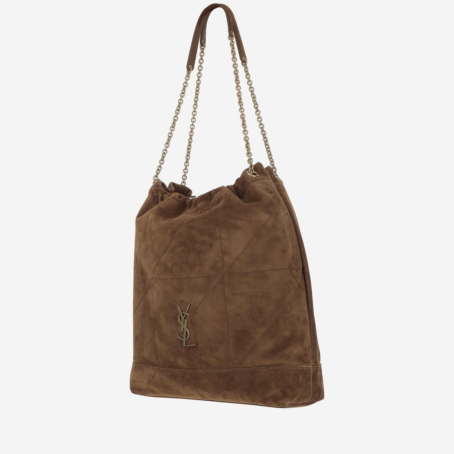 BORSA POCHON JAMIE GRANDE IN PELLE SCAMOSCIATA 828350 1U8P72916 SAINT LAURENT 