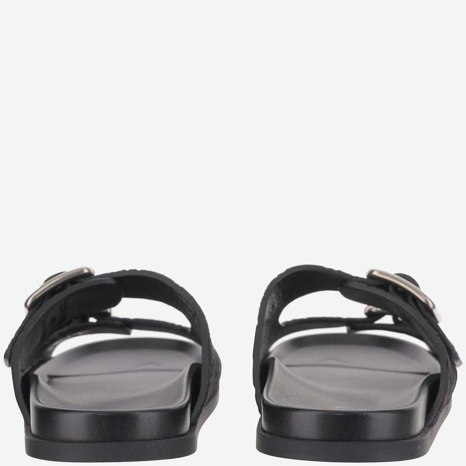 SANDALI SLIDER IN PELLE SCAMOSCIATA 816380 AADUO1000 GUCCI 