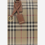 BORSA A MANO IN MISTO COTONE CON MOTIVO CHECK 8119049 VNTGCHKBRIARBROWN BURBERRY 