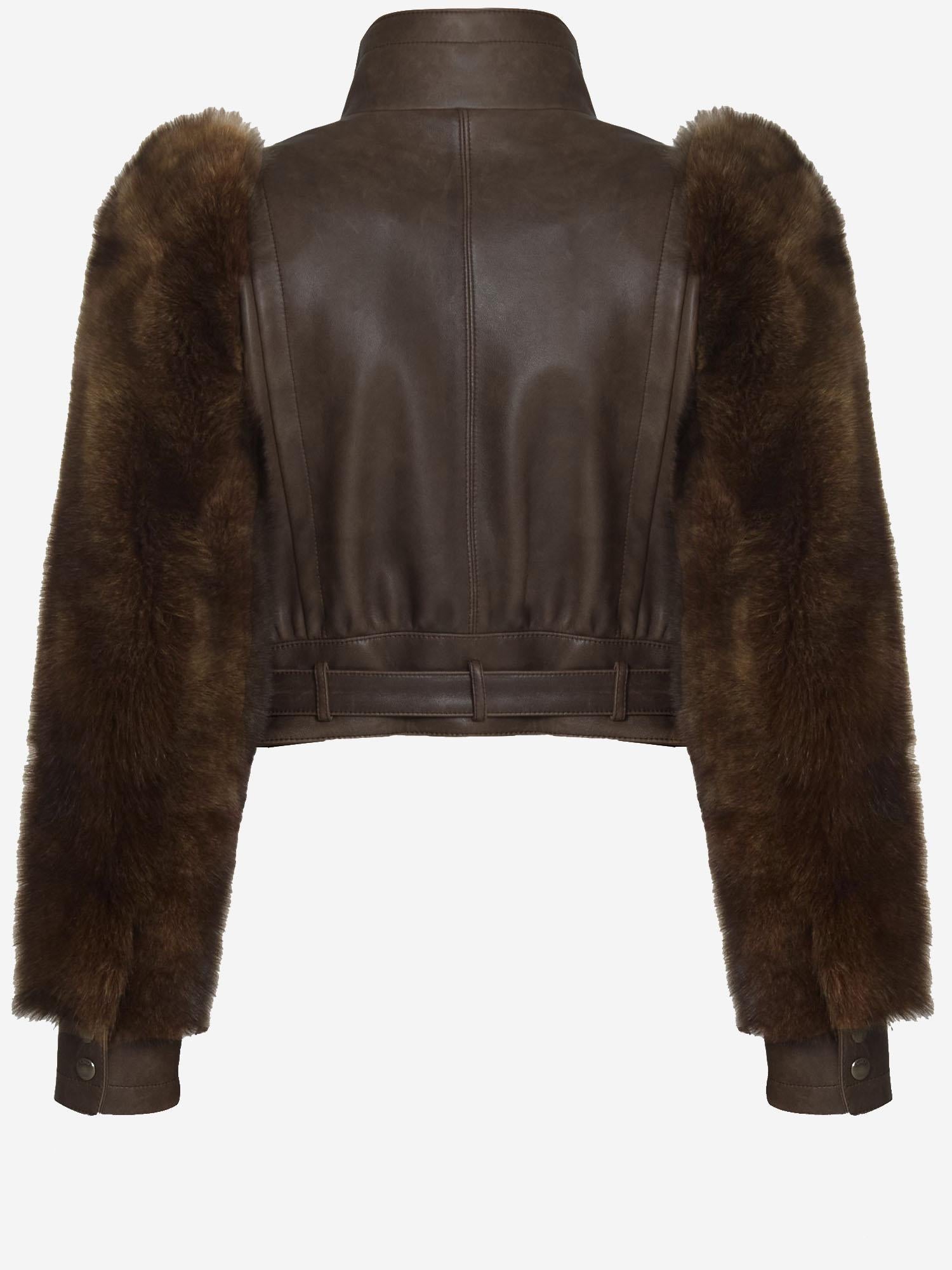 Giacca corta a collo alto in pelle CH25ACV43206 28D CHLOE 