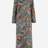 Abito remi con fantasia floreale damascata REMI BLUE PHILIPPA 1970 