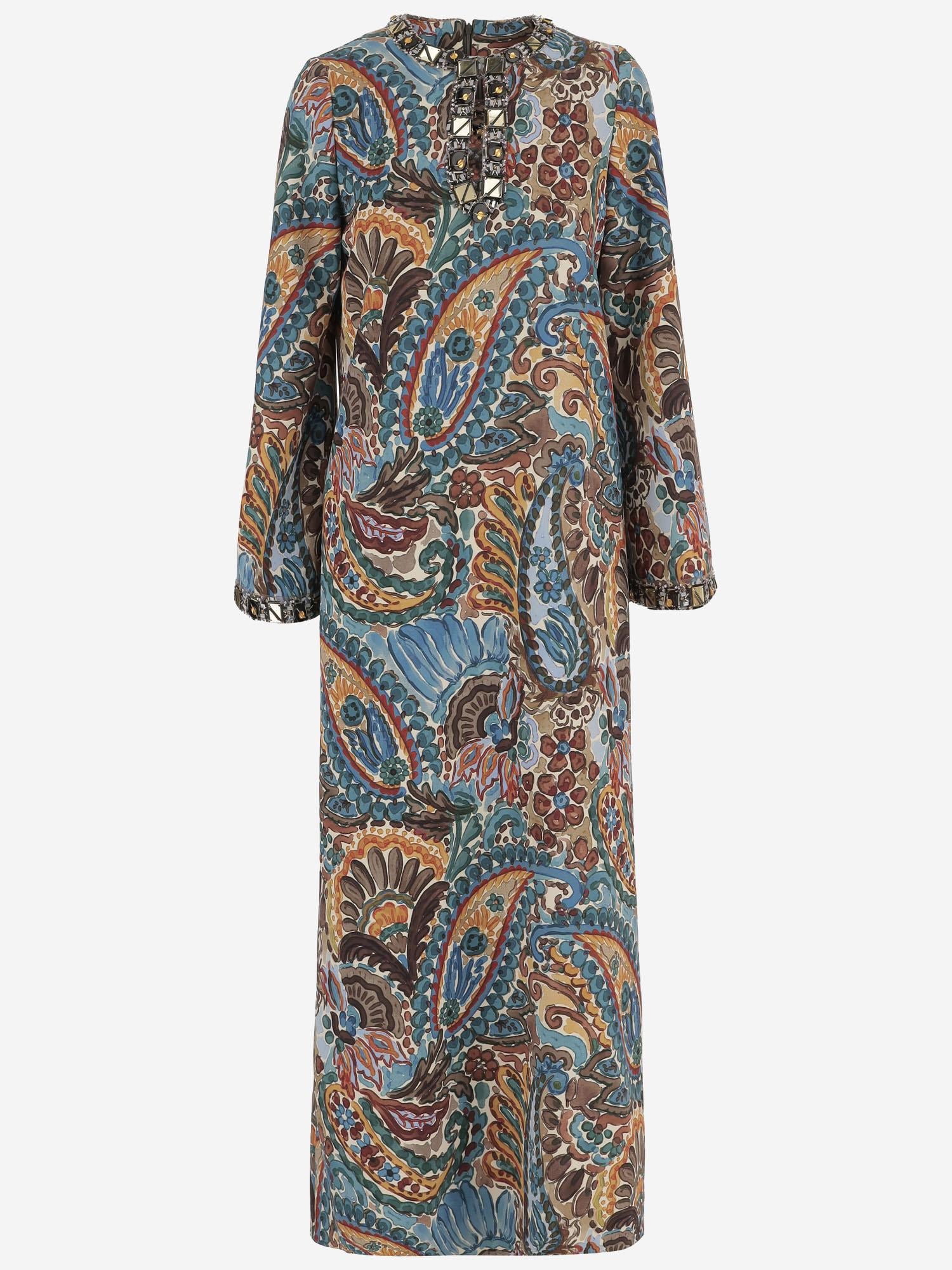 Abito remi con fantasia floreale damascata REMI BLUE PHILIPPA 1970 