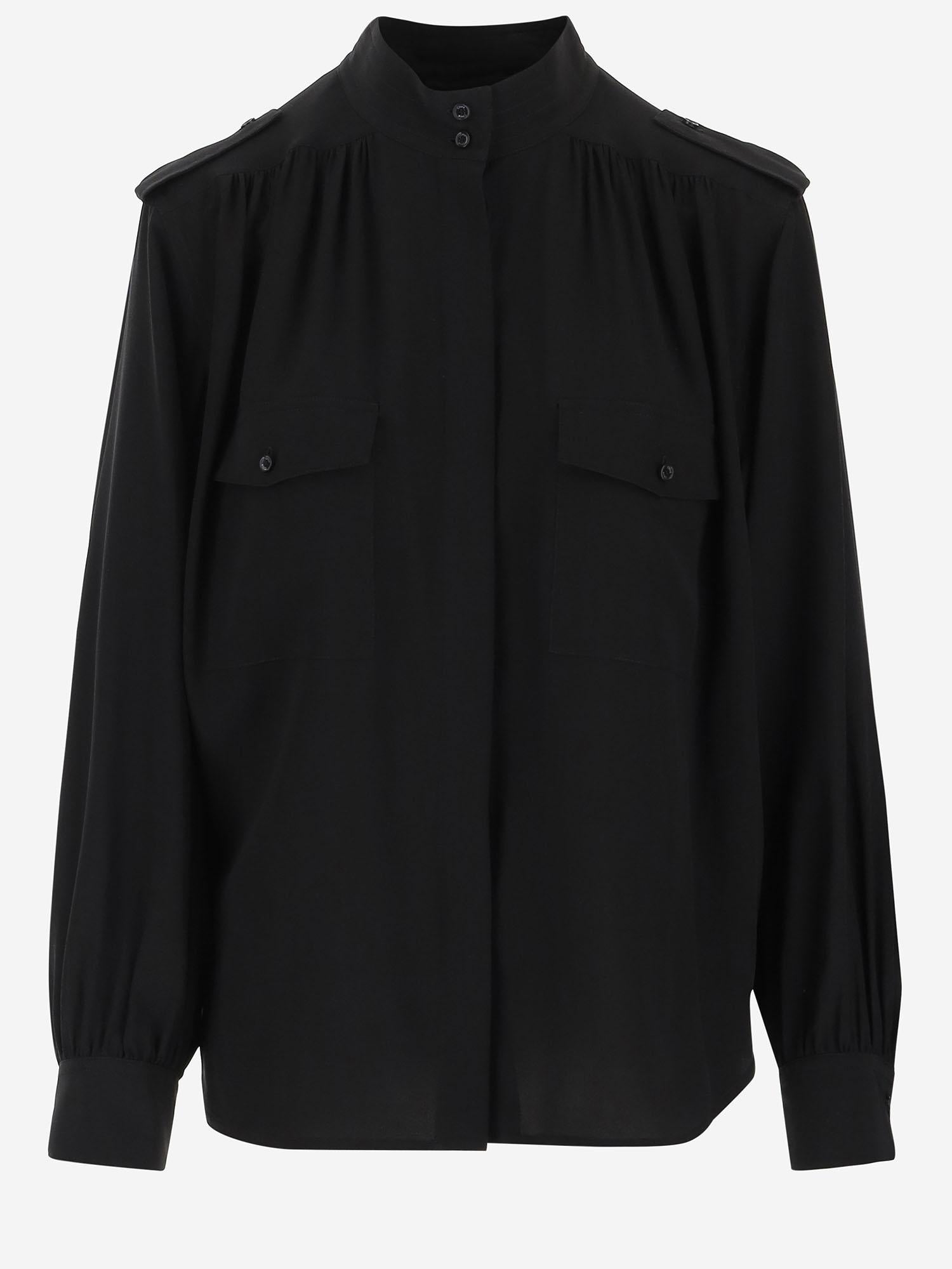 Camicia plissettata in crêpe di seta CH26SHT20005 001 CHLOE 