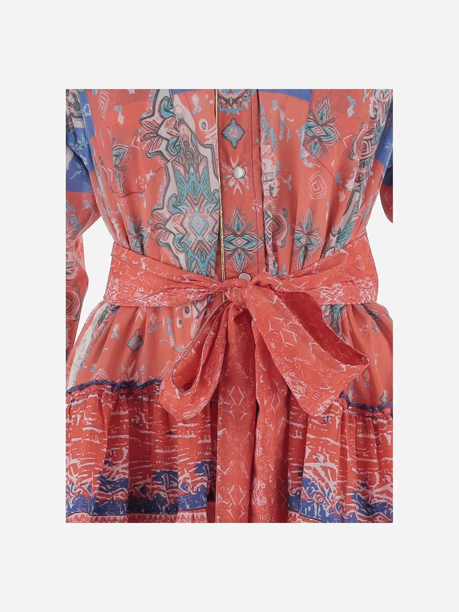 ABITO IN COTONE CON MOTIVO Geometrico NAVARO WESTERN4POPPYREDBLUE PEPS CANNES 