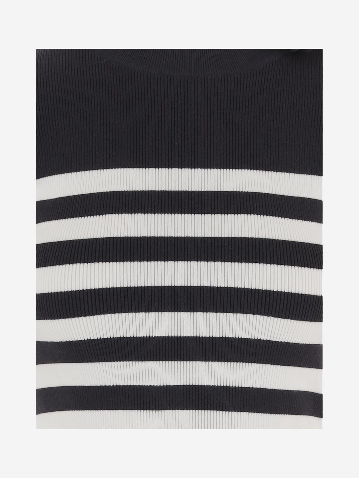 T-SHIRT IN MISTO COTONE STRETCH CON MOTIVO A RIGHE KN3328092 5970 PATOU 