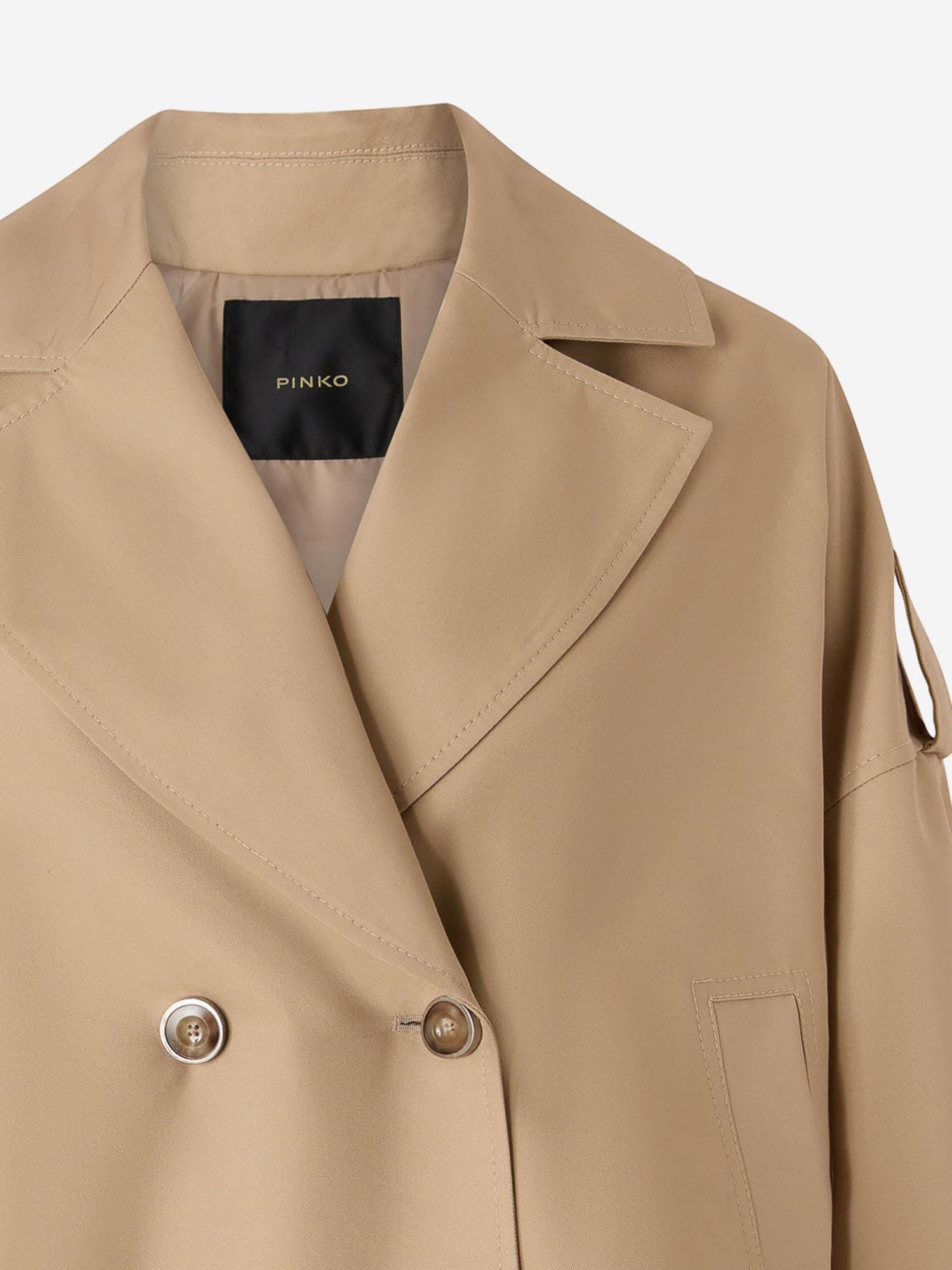TRENCH CORTO DOPPIOPETTO IN MISTO COTONE 106325 A1PRD41 PINKO 