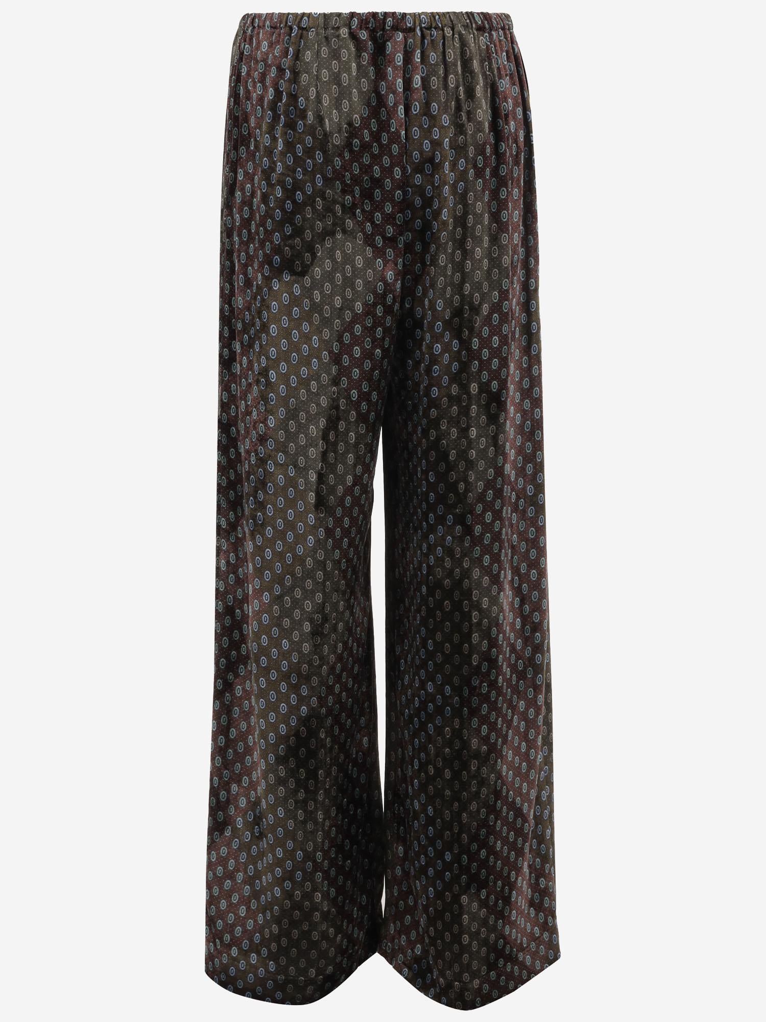 PANTALONI IN VISCOSA E SETA 010914 2254606 DRIES VAN NOTEN 