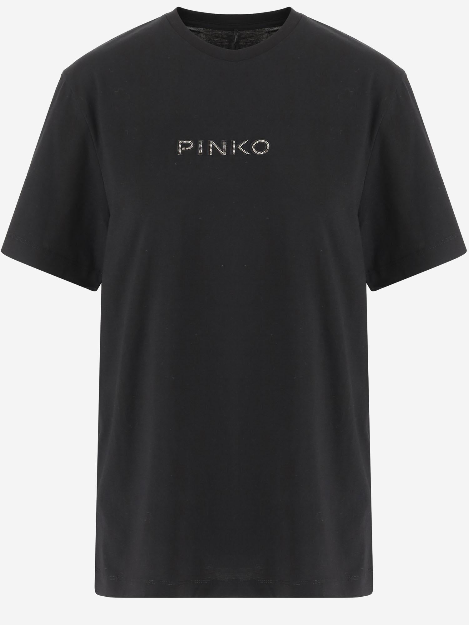 T-SHIRT IN COTONE CON LOGO 105526 A2RMZ99 PINKO 