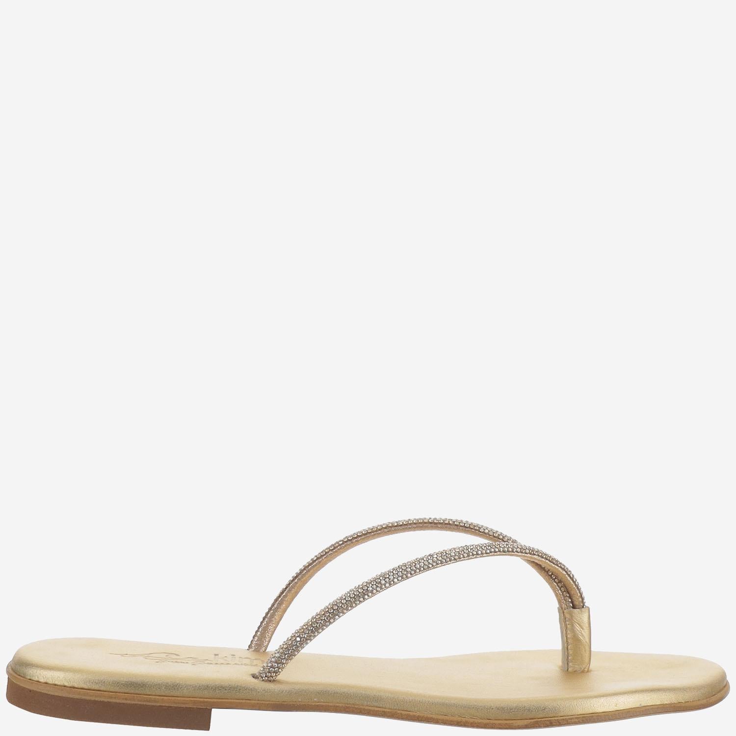 SANDALI IN PELLE CON STRASS BALOS GOLD KIMA 
