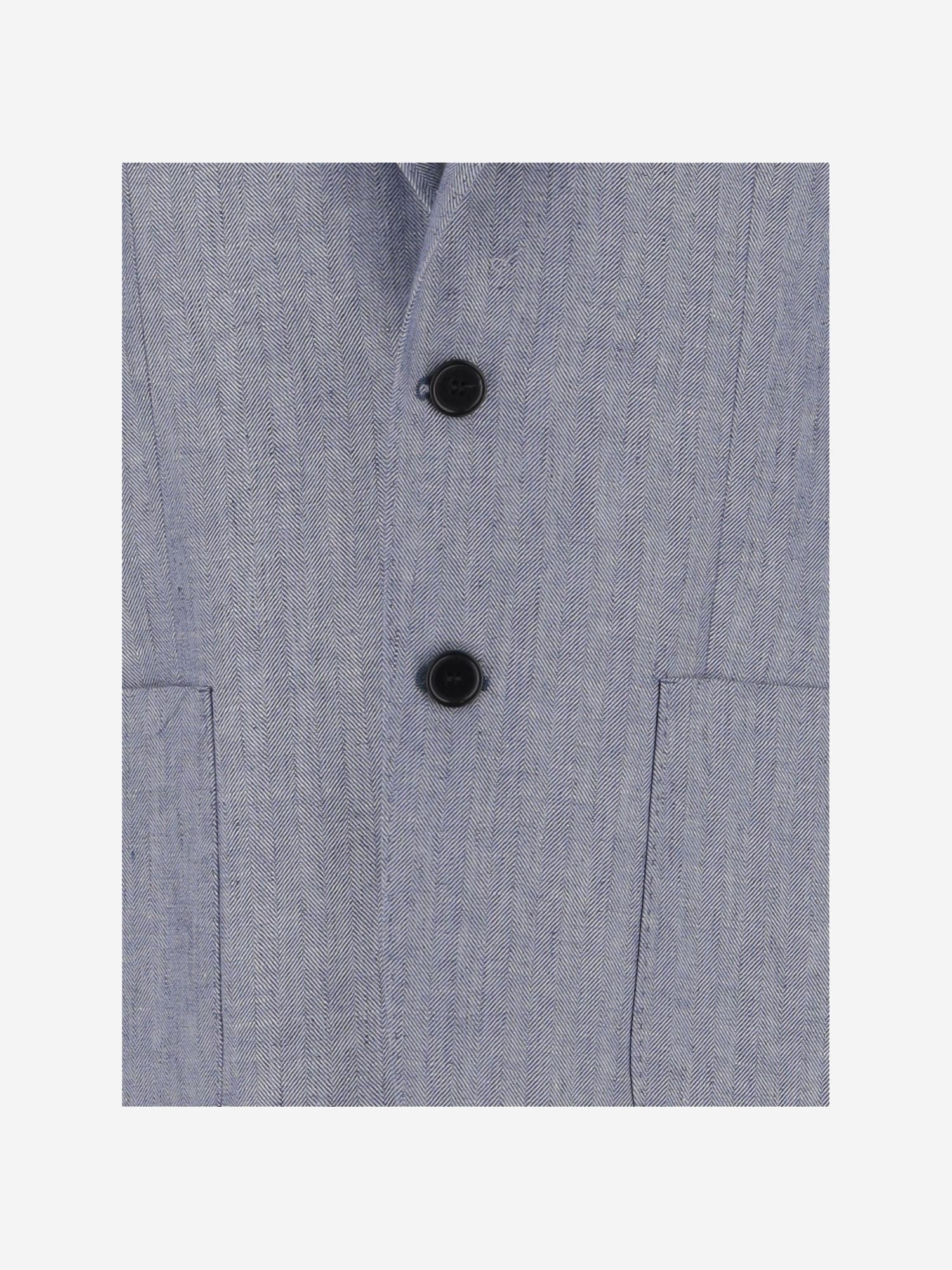 GIACCA MONOPETTO IN LINO GNAPOLI 2655U282 BRIAN DALES 