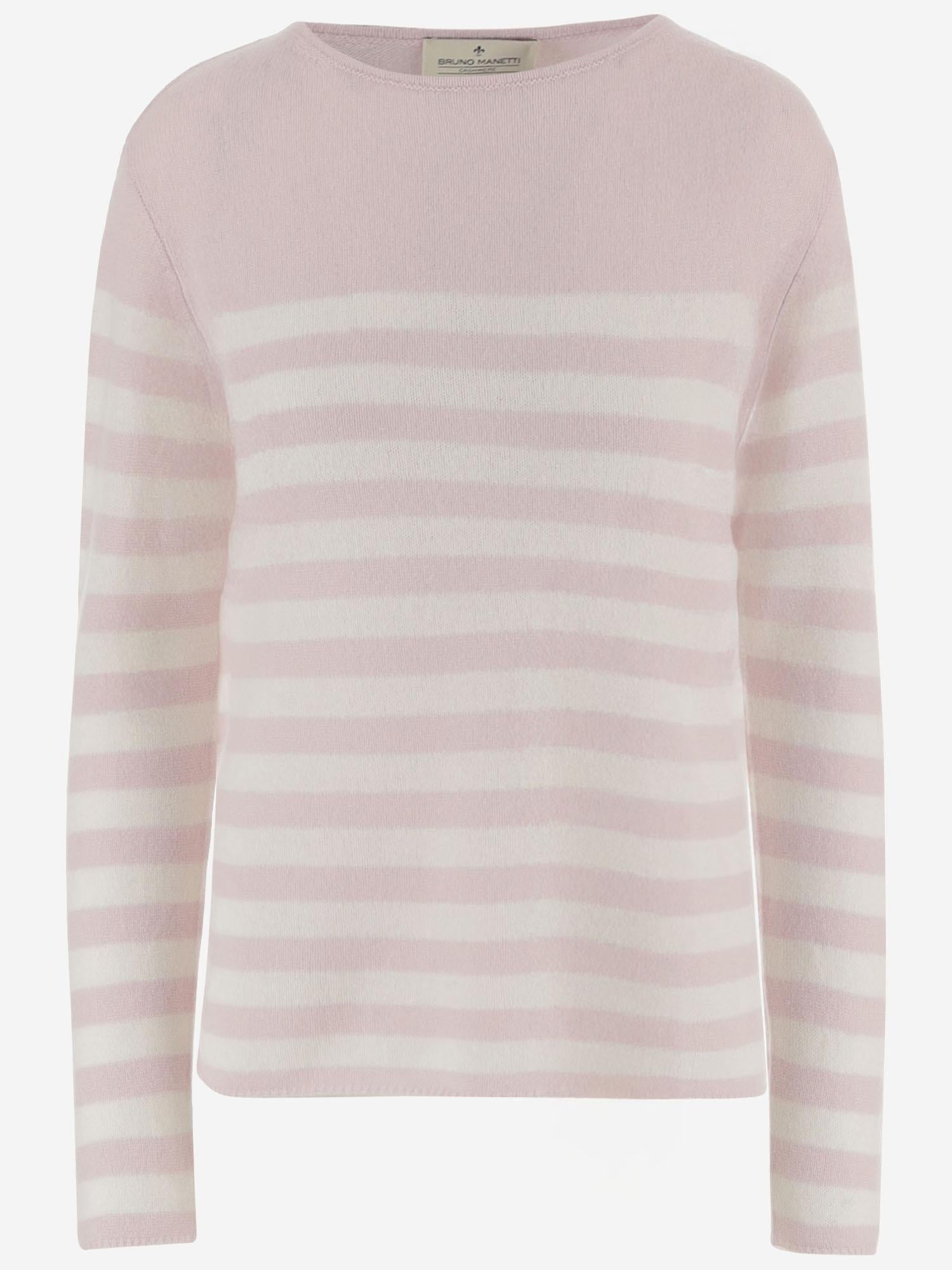 MAGLIA IN CASHMERE CON MOTIVO A RIGHE R2C103 340 BRUNO MANETTI 